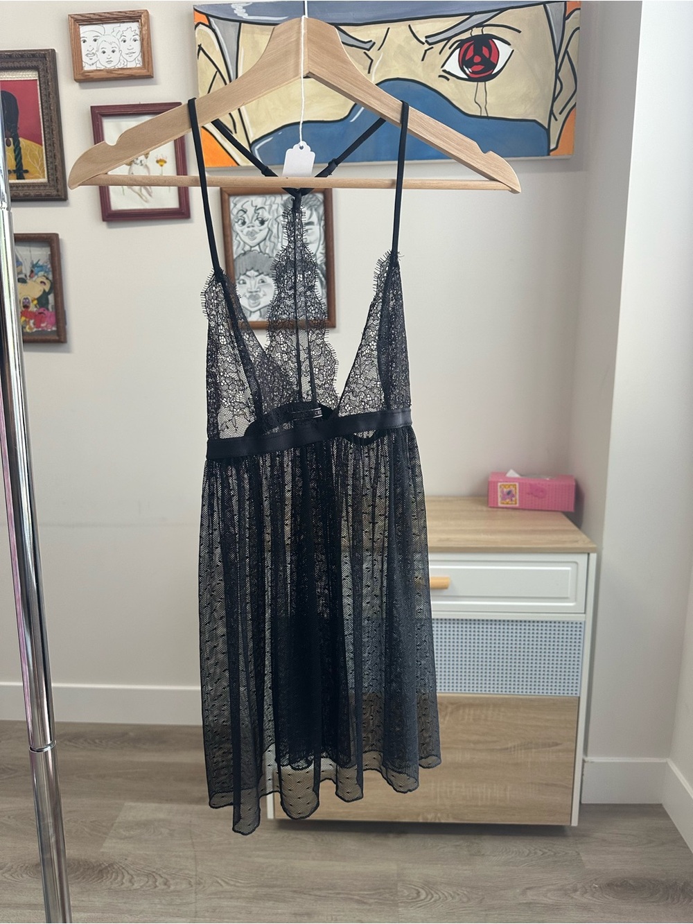 VS Black Lace Babydoll Slip